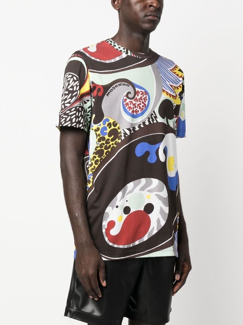Black Abstract Print T-shirt