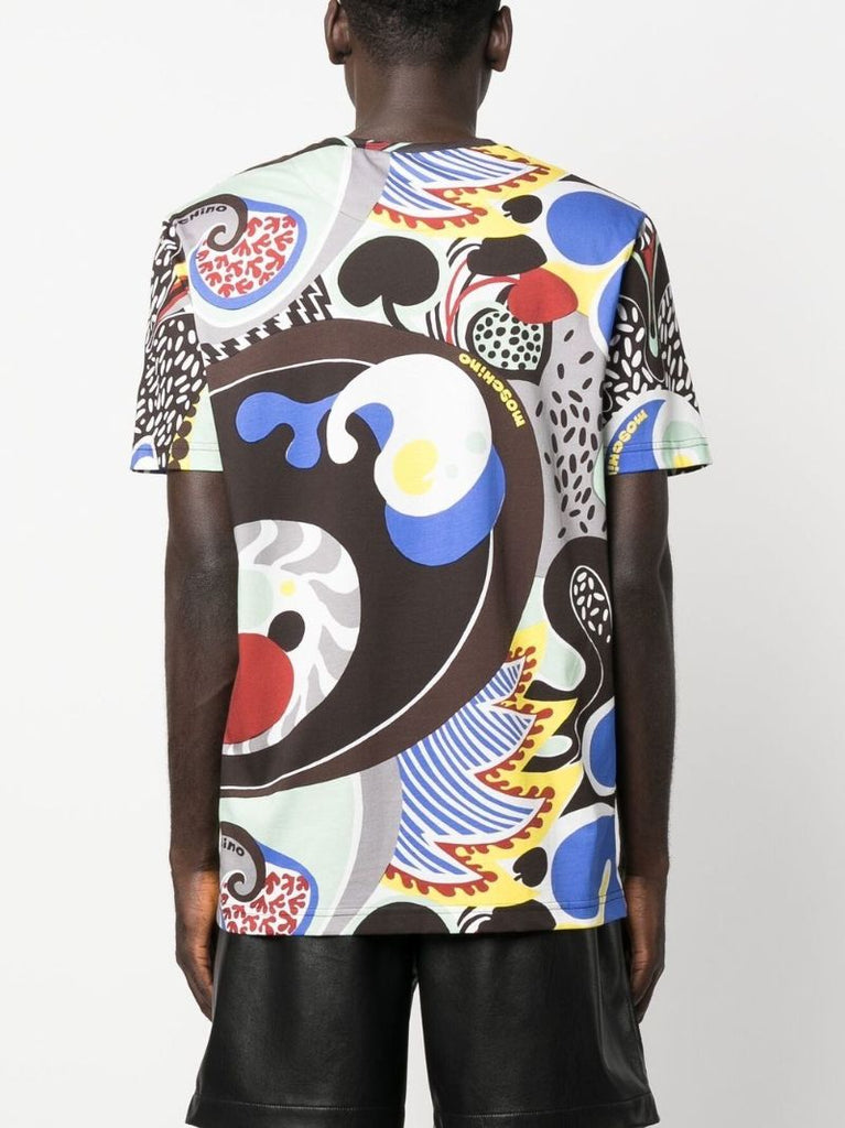 Black Abstract Print T-shirt
