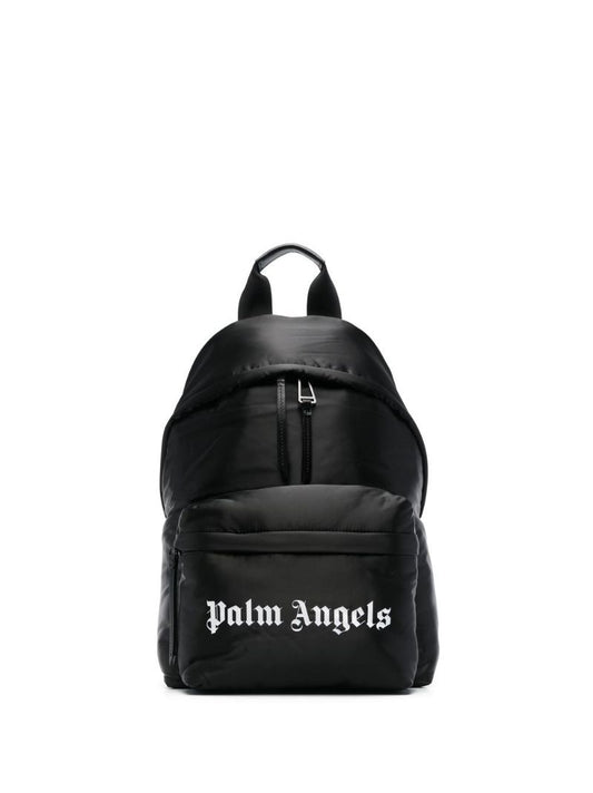 Black Logo Print Backpack
