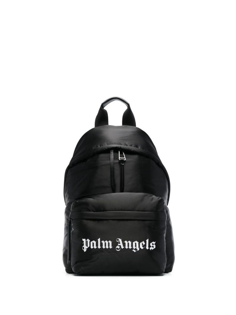 Black Logo Print Backpack