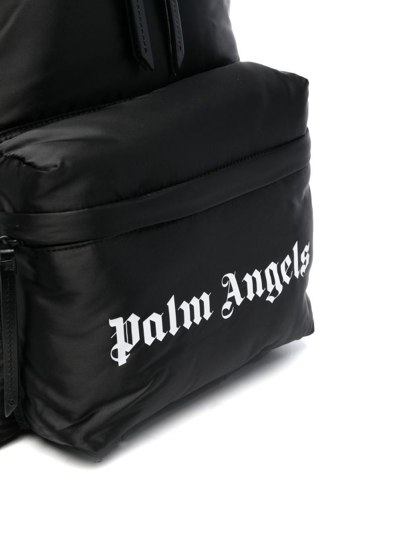 Black Logo Print Backpack
