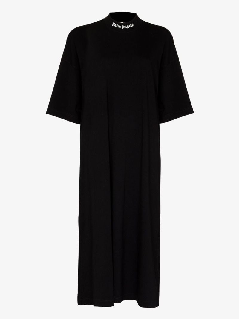 Black Logo Print T-shirt Dress