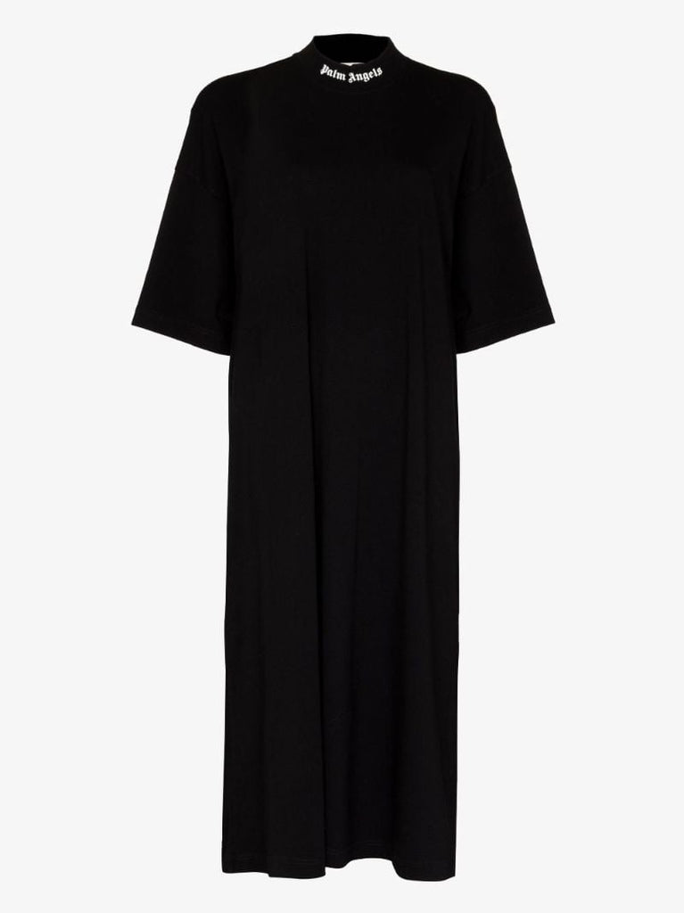 Black Logo Print T-shirt Dress