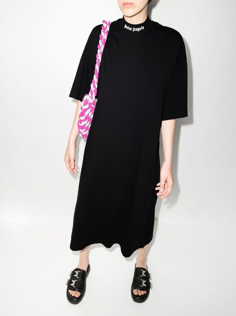 Black Logo Print T-shirt Dress