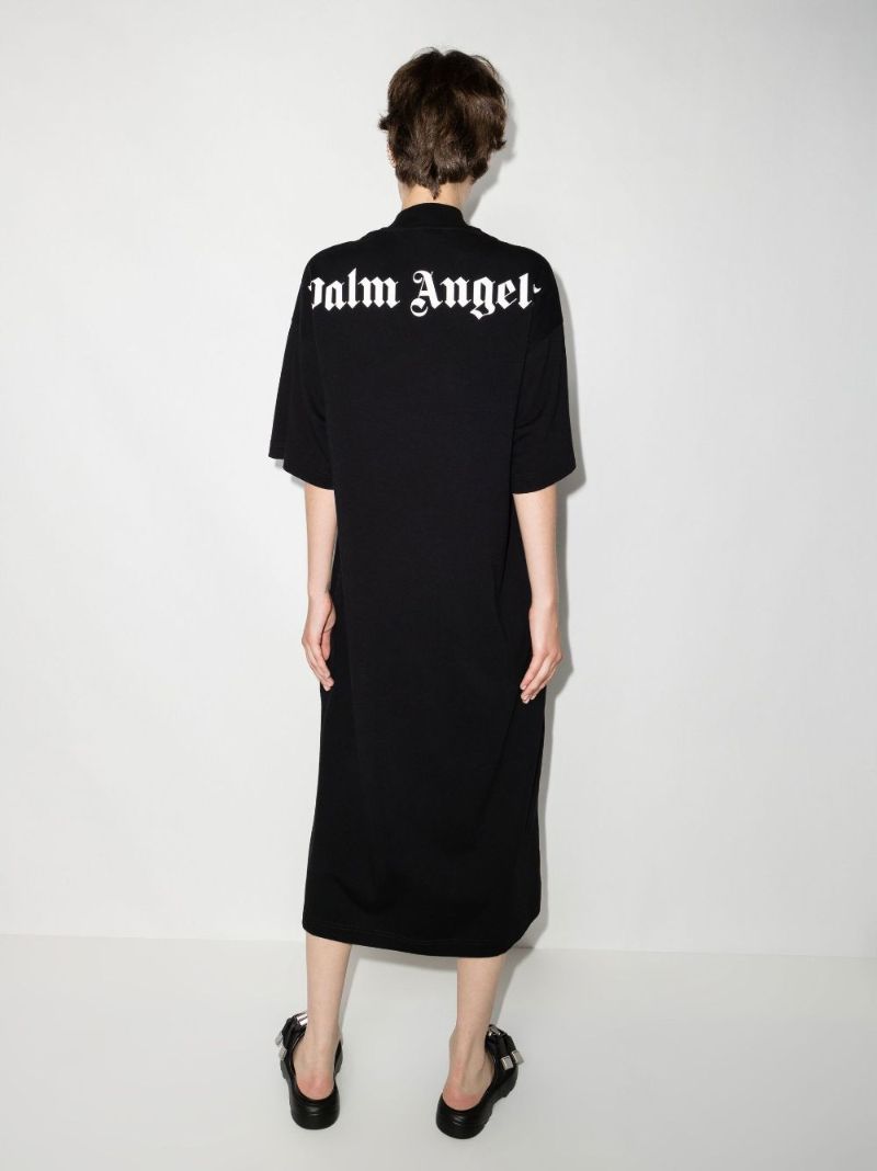 Black Logo Print T-shirt Dress