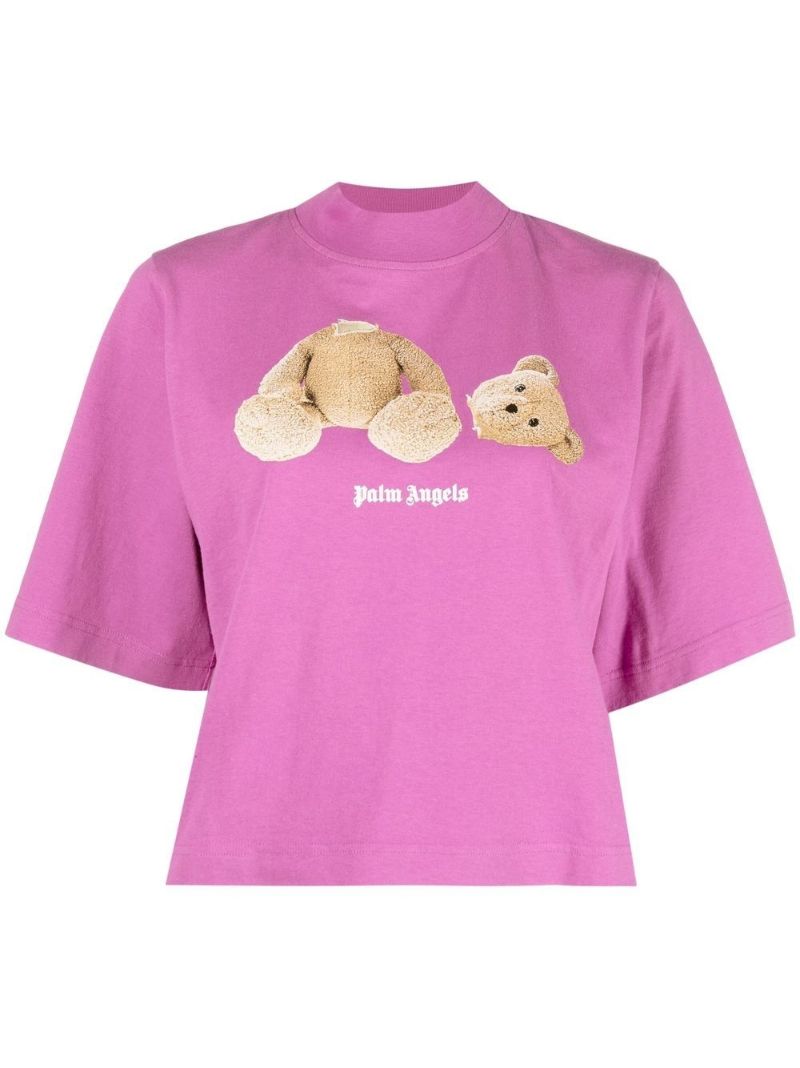 Purple Bear Print T-shirt