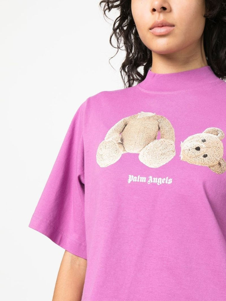 Purple Bear Print T-shirt