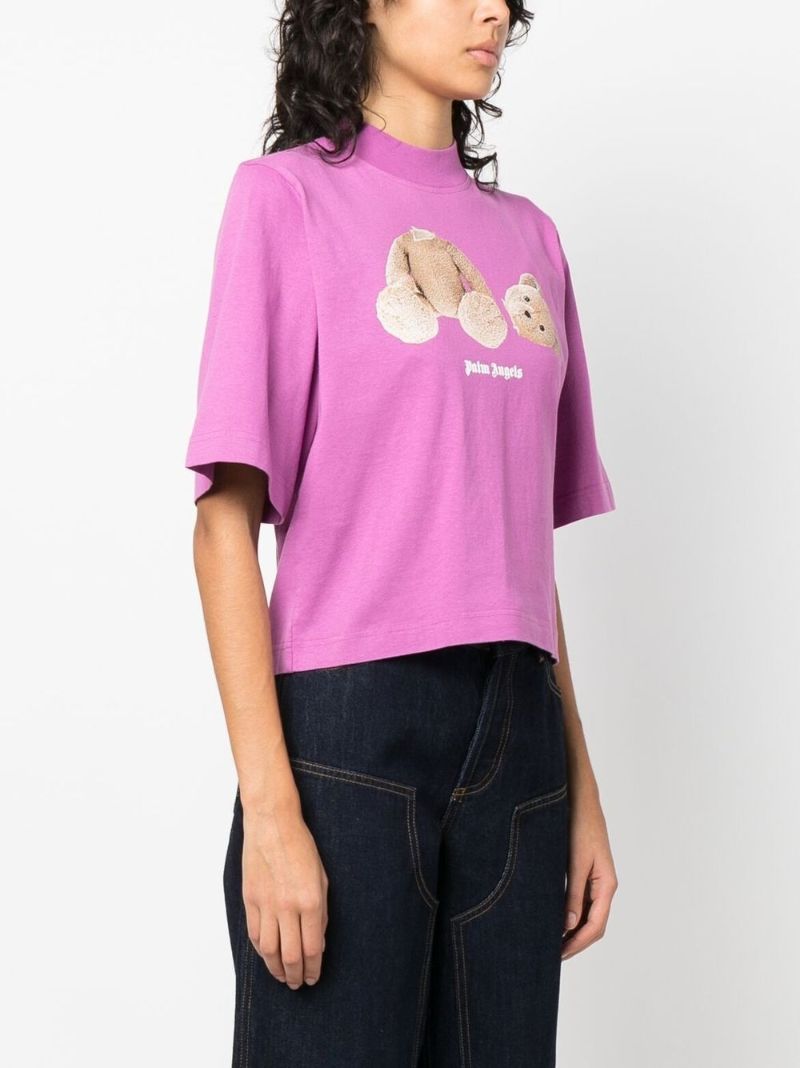 Purple Bear Print T-shirt
