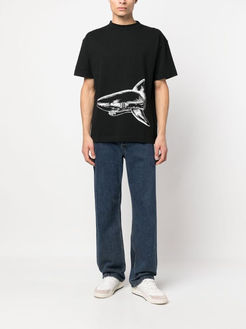 Black Broken Shark Organic Cotton T-shirt