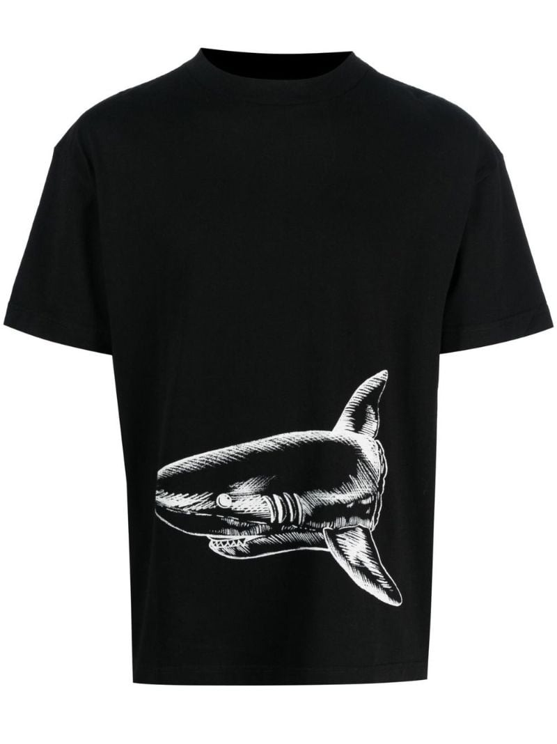Black Broken Shark Organic Cotton T-shirt