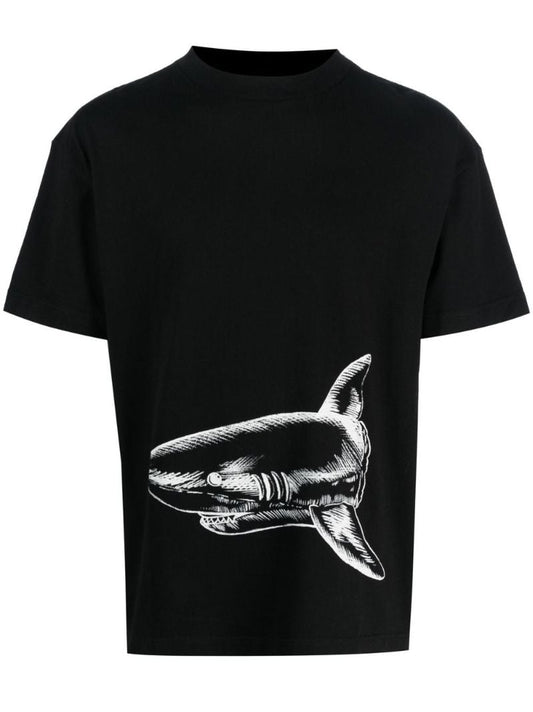 Black Broken Shark Organic Cotton T-shirt