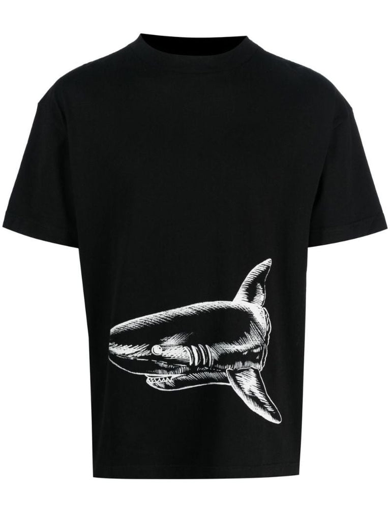 Black Broken Shark Organic Cotton T-shirt