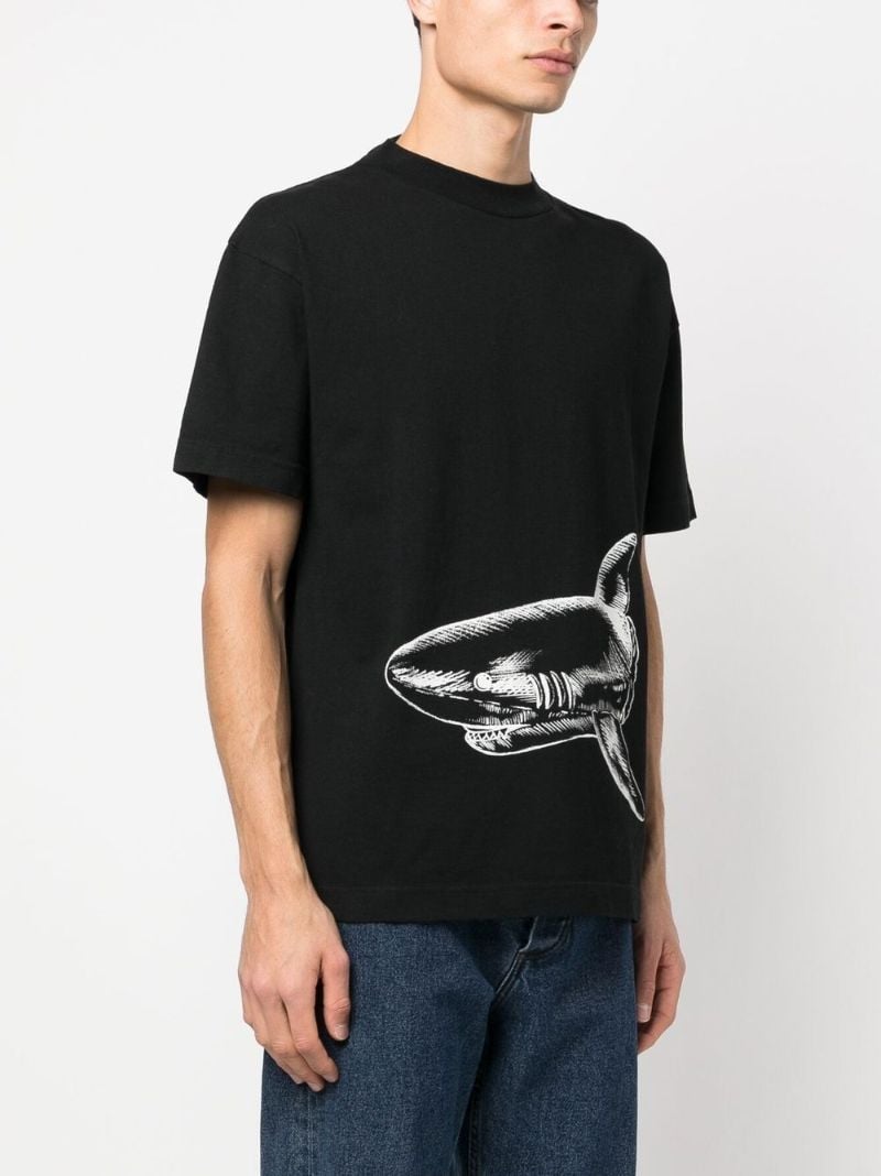 Black Broken Shark Organic Cotton T-shirt