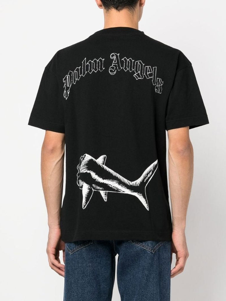 Black Broken Shark Organic Cotton T-shirt
