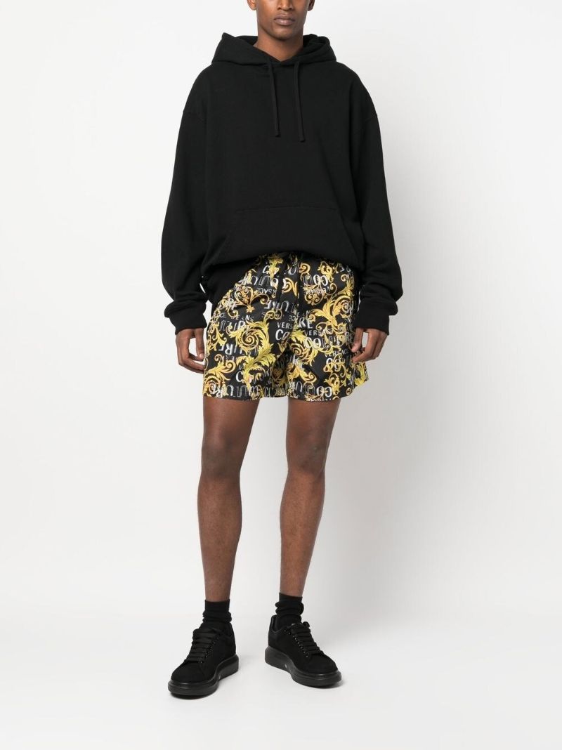 Black Logo Couture Print Shorts