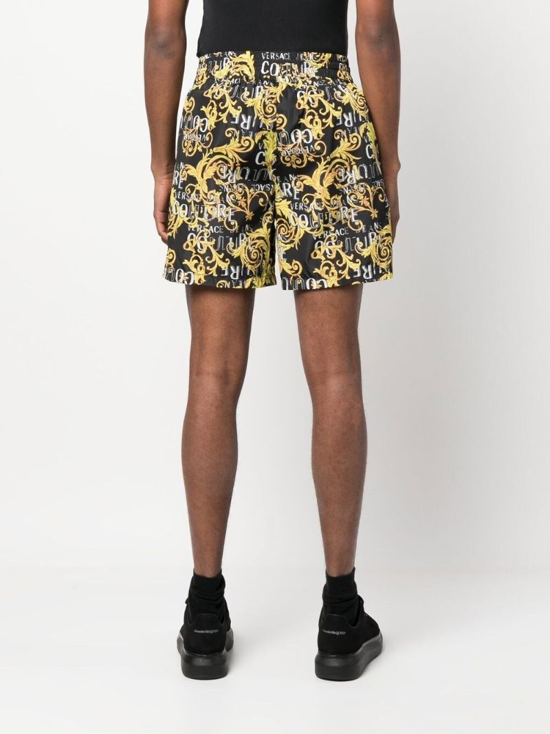 Black Logo Couture Print Shorts