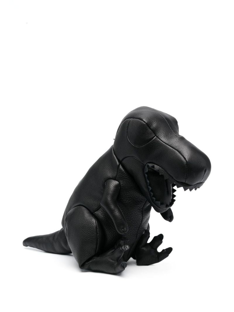 Black T-rex Leather Shoulder Bag