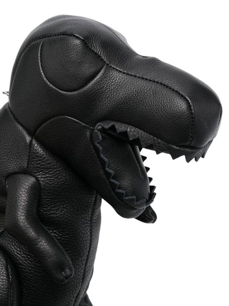 Black T-rex Leather Shoulder Bag