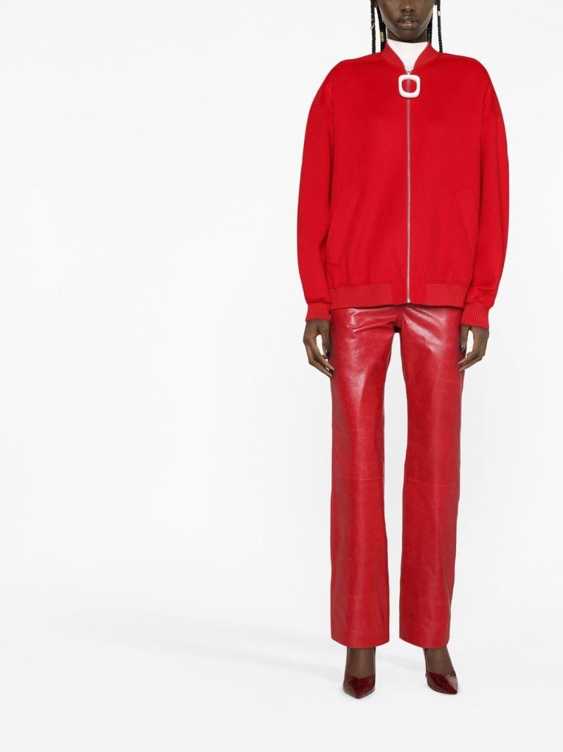 Red Wool Bomber Jacket