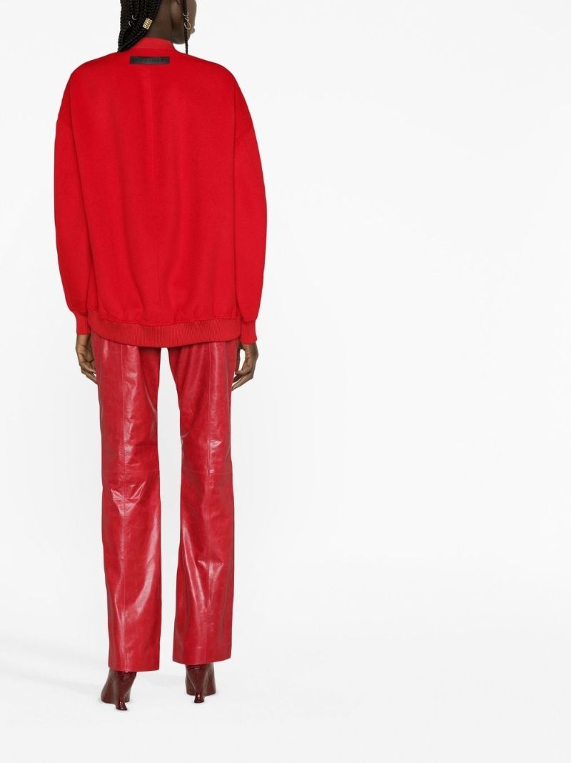 Red Wool Bomber Jacket