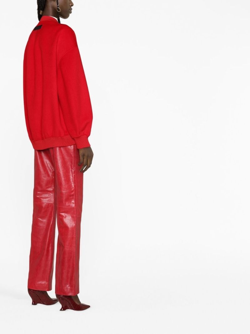Red Wool Bomber Jacket