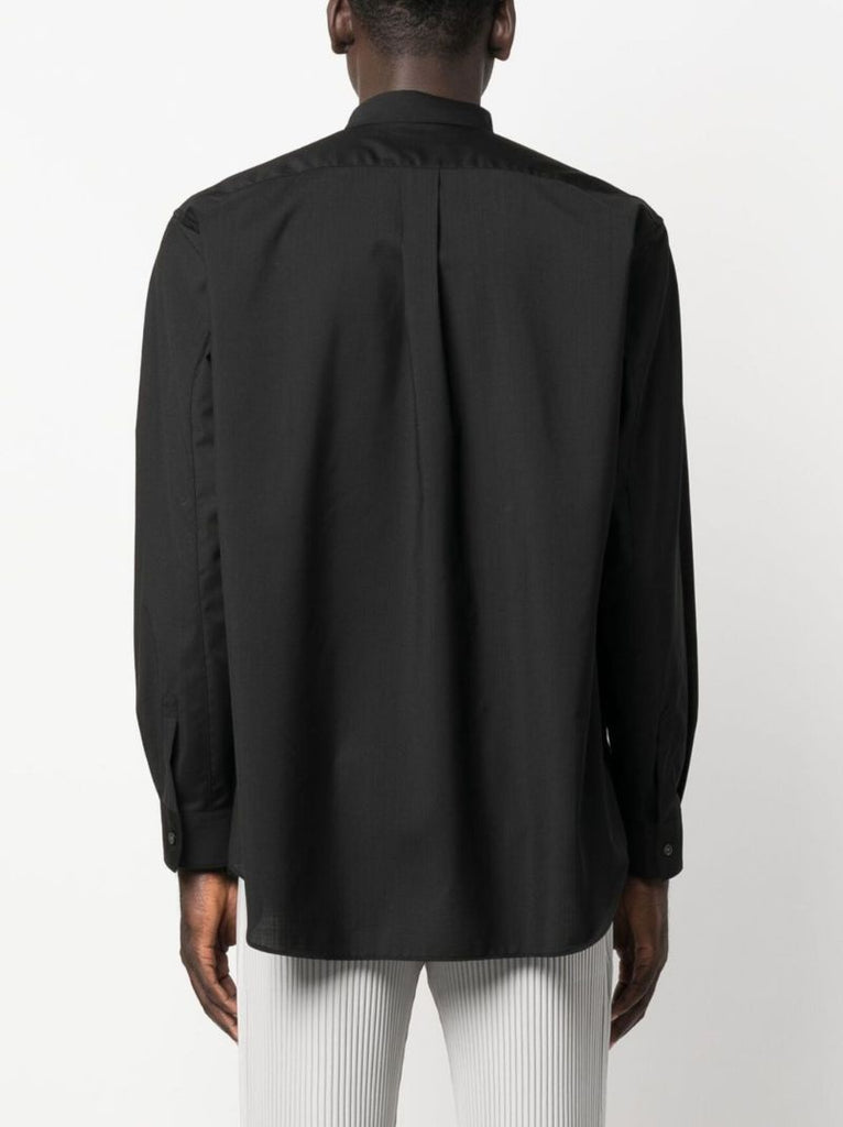 Black Long Sleeve Wool Shirt