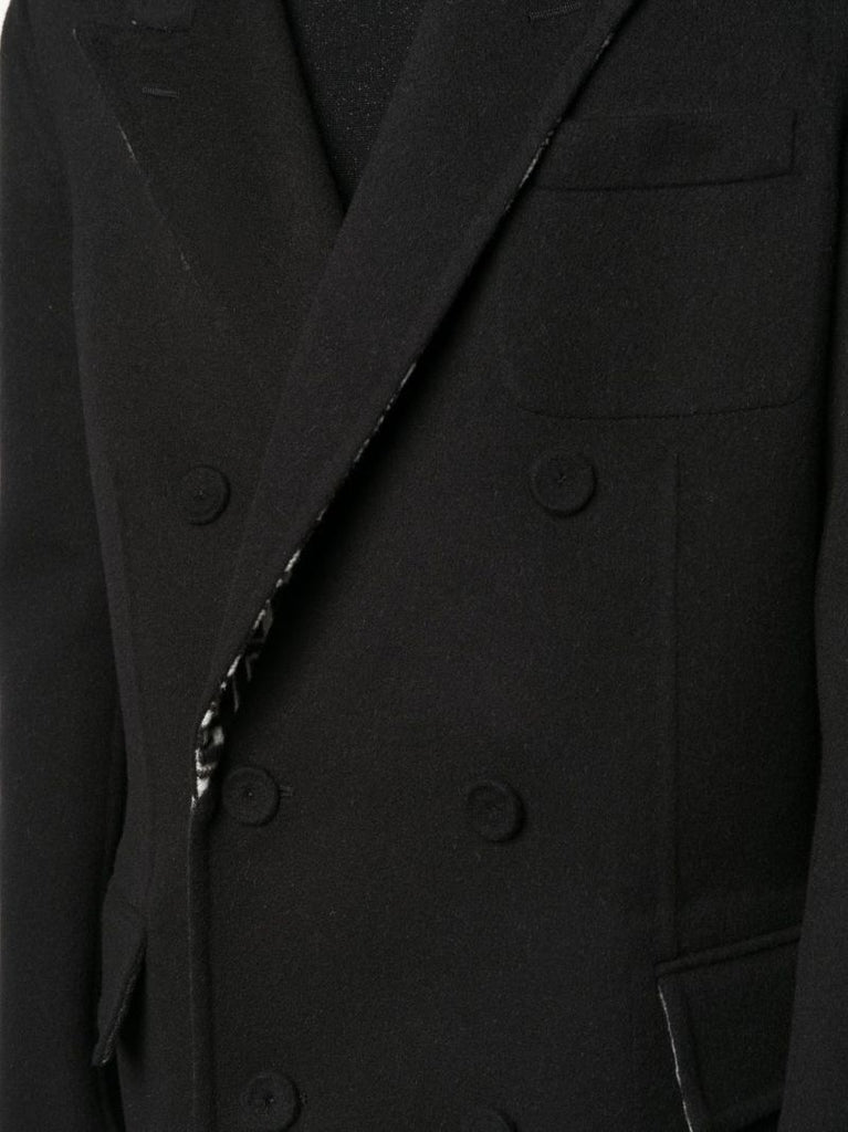 Black Reversible Wool Coat