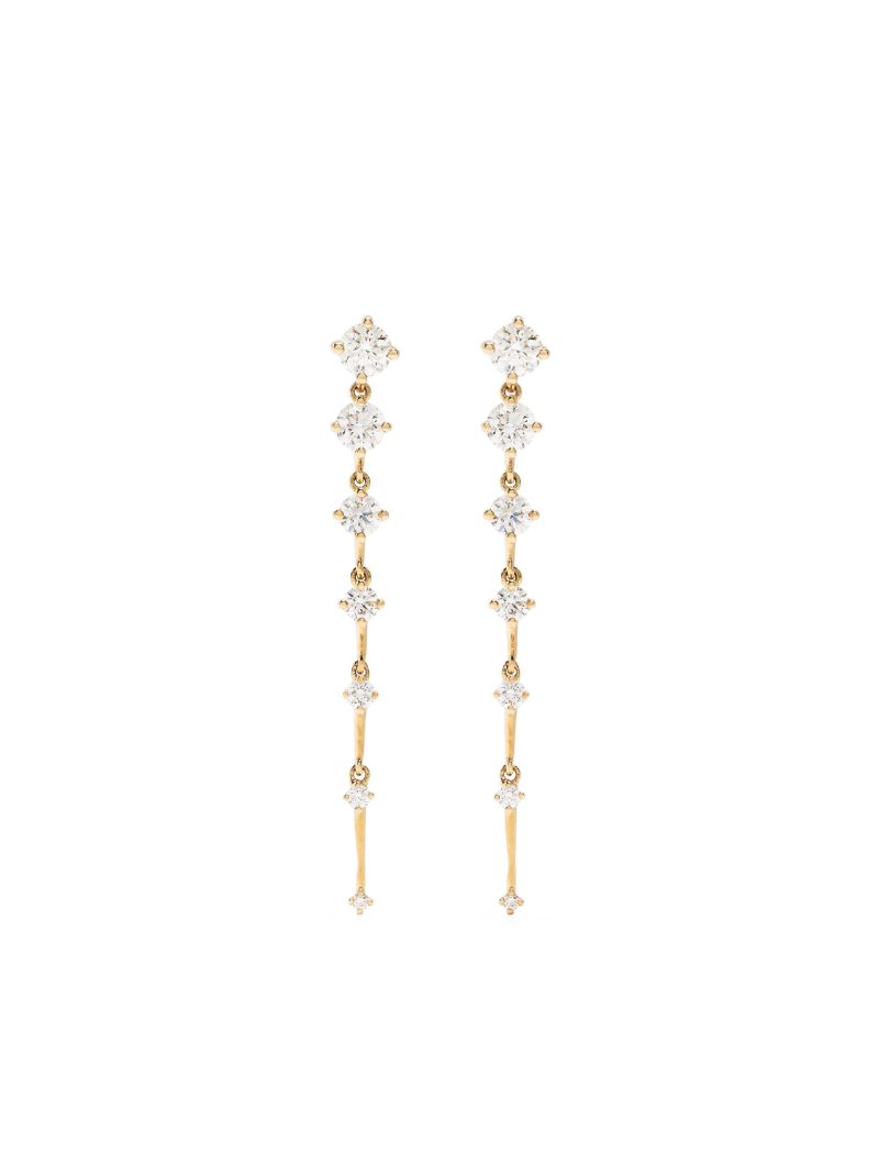 18k Yellow Gold Brilliant Sequence Medium Diamond Earrings
