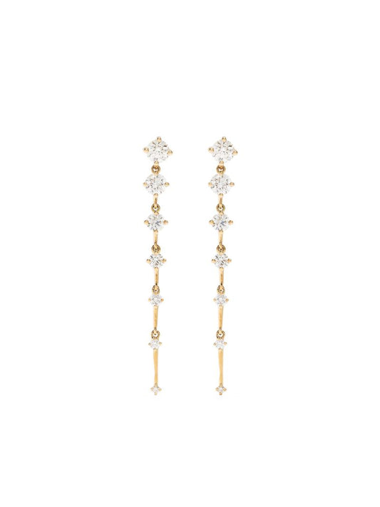 18k Yellow Gold Brilliant Sequence Medium Diamond Earrings