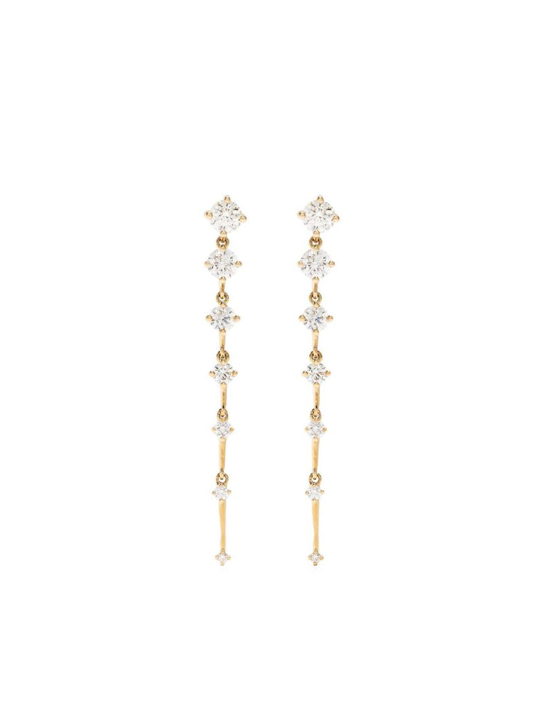 18k Yellow Gold Brilliant Sequence Medium Diamond Earrings