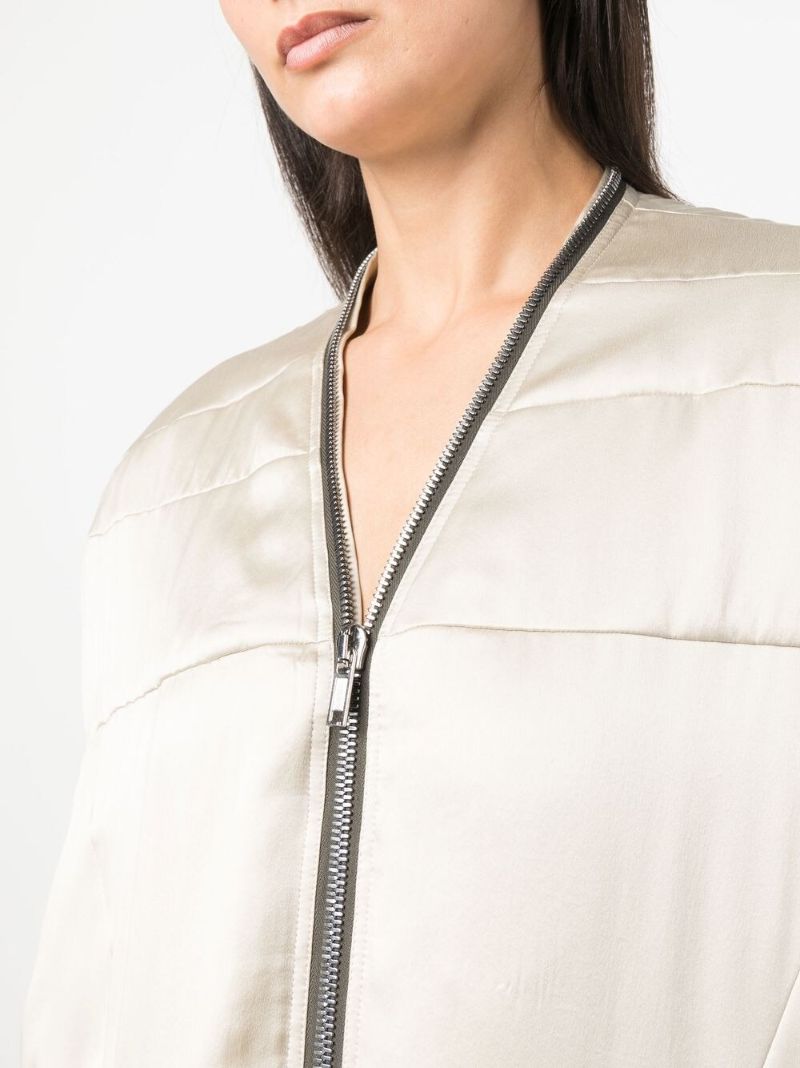 White Padded Zip Fastening Jacket