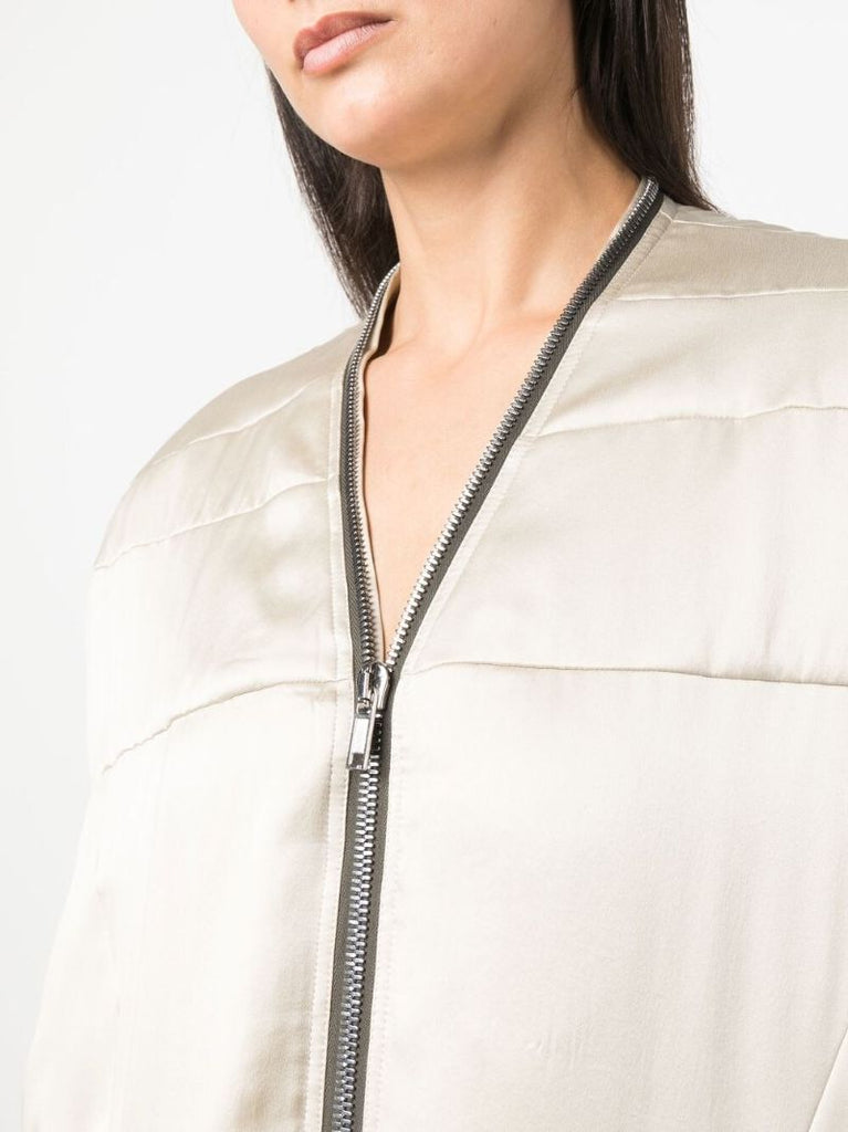 White Padded Zip Fastening Jacket