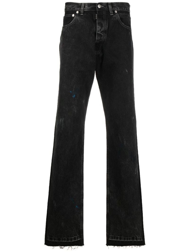 Black Paint Straight-leg Jeans