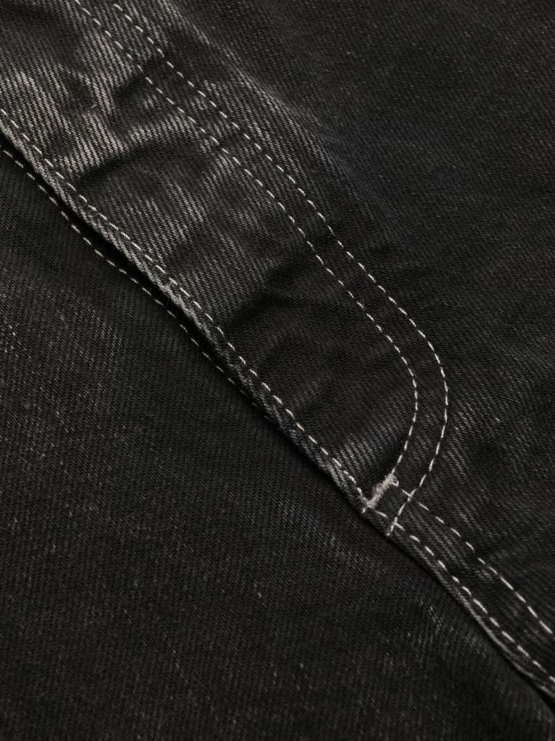 Black Paint Straight-leg Jeans