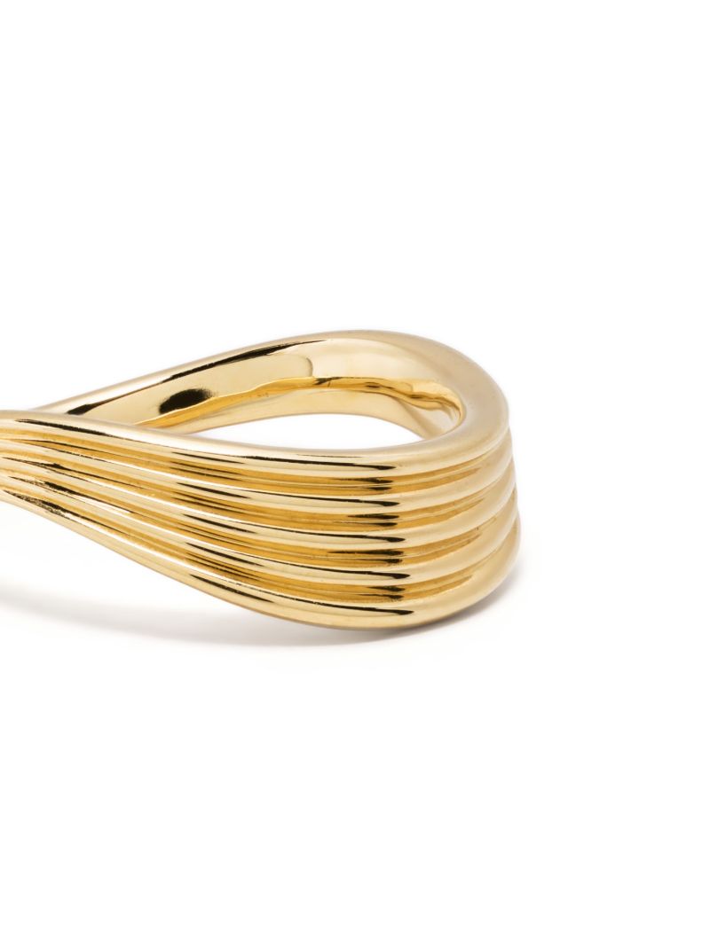 18k Yellow Gold Stream Lines Wave Ring