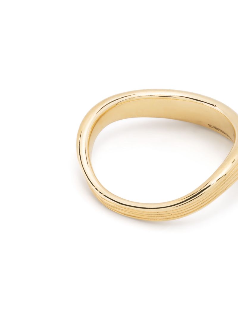 18k Yellow Gold Stream Lines Wave Ring