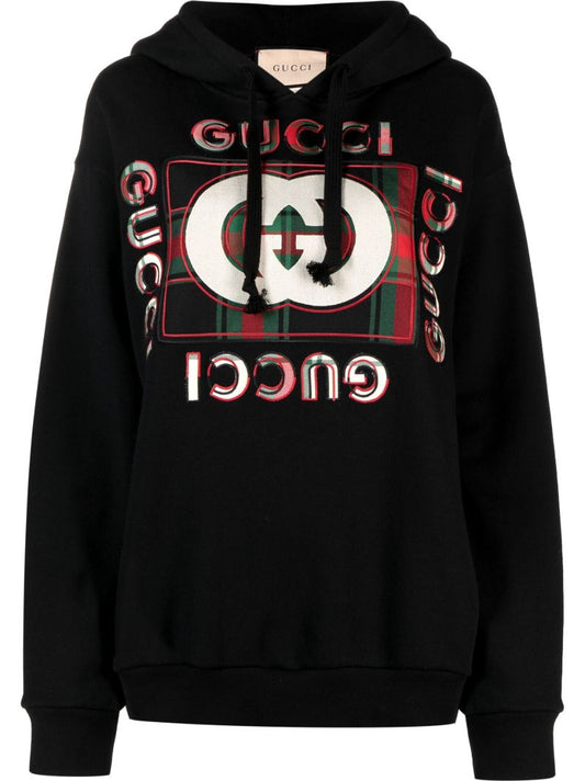 Black Logo Print Hoodie