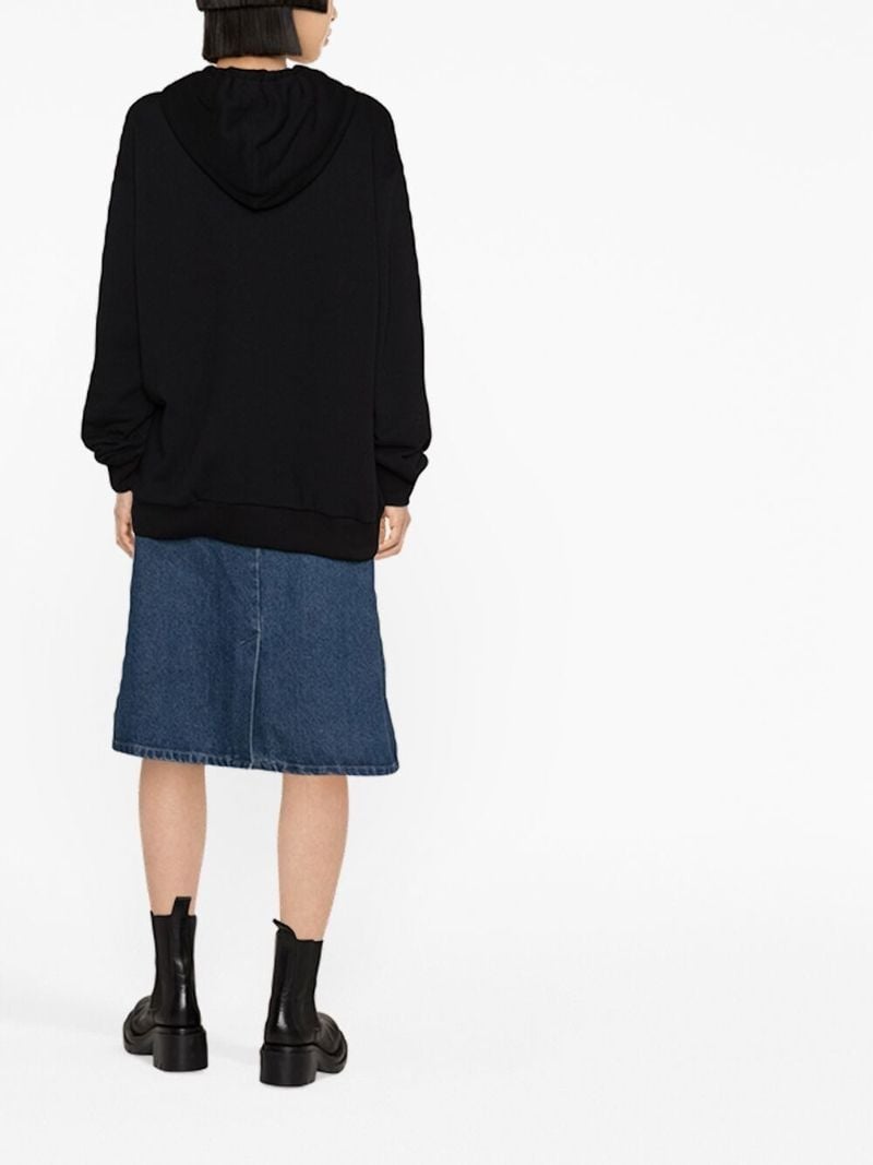 Black Logo Print Hoodie