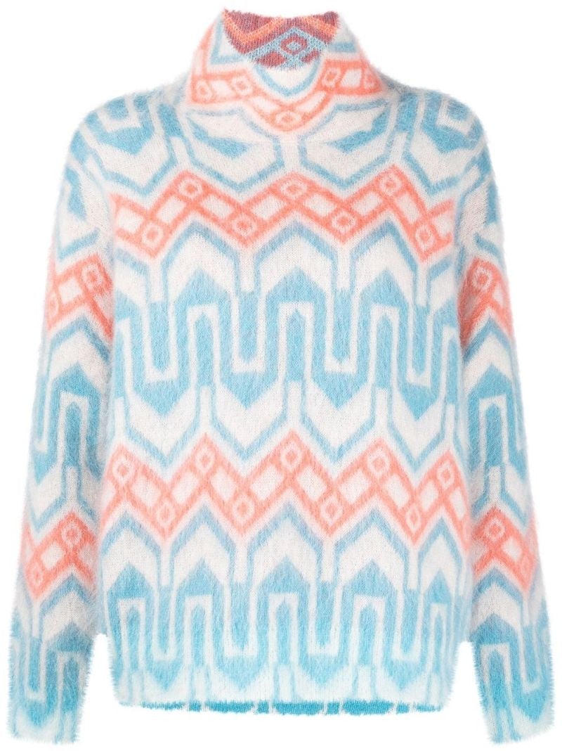 Blue Jacquard Sweater