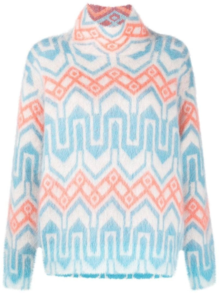 Blue Jacquard Sweater