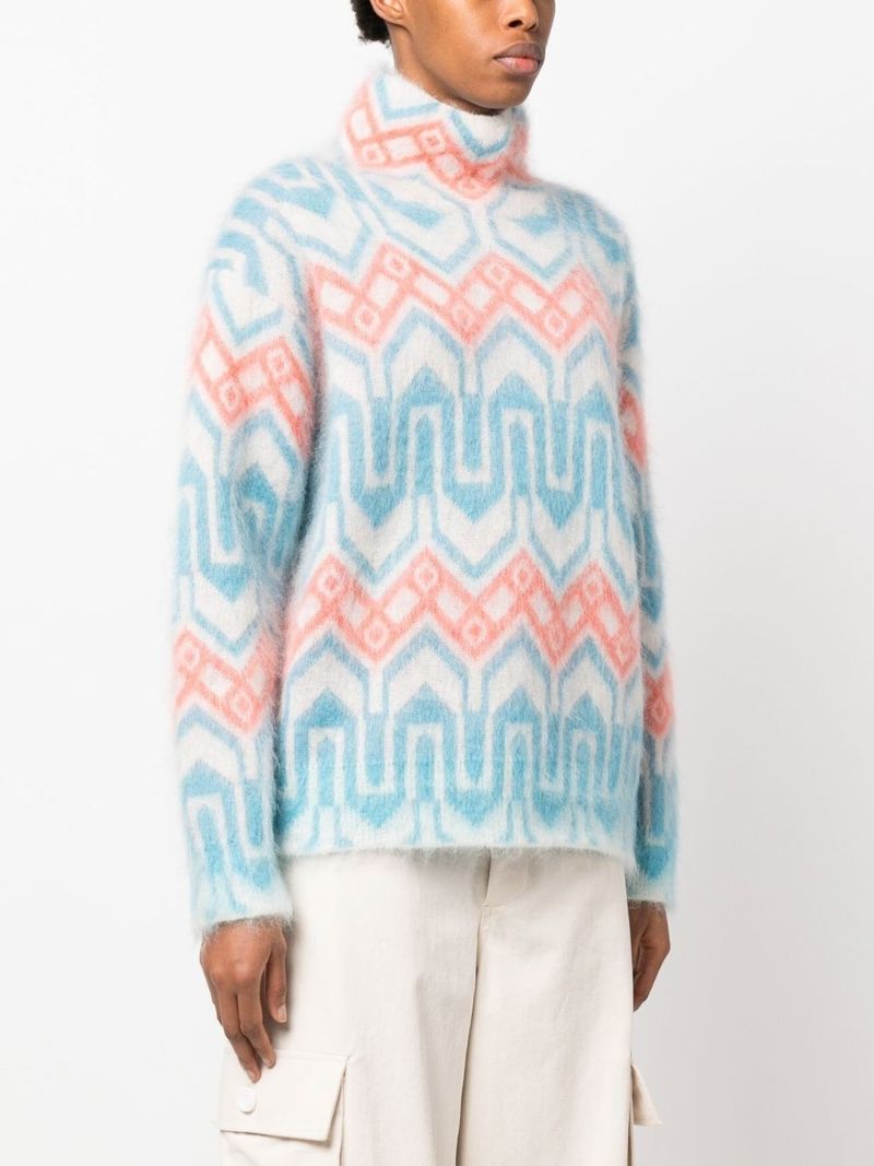 Blue Jacquard Sweater