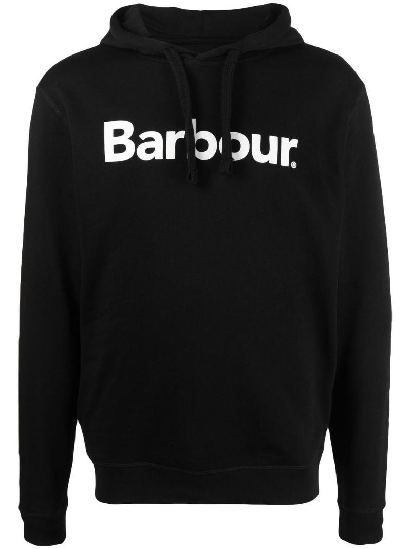 Black Logo Popover Hoodie