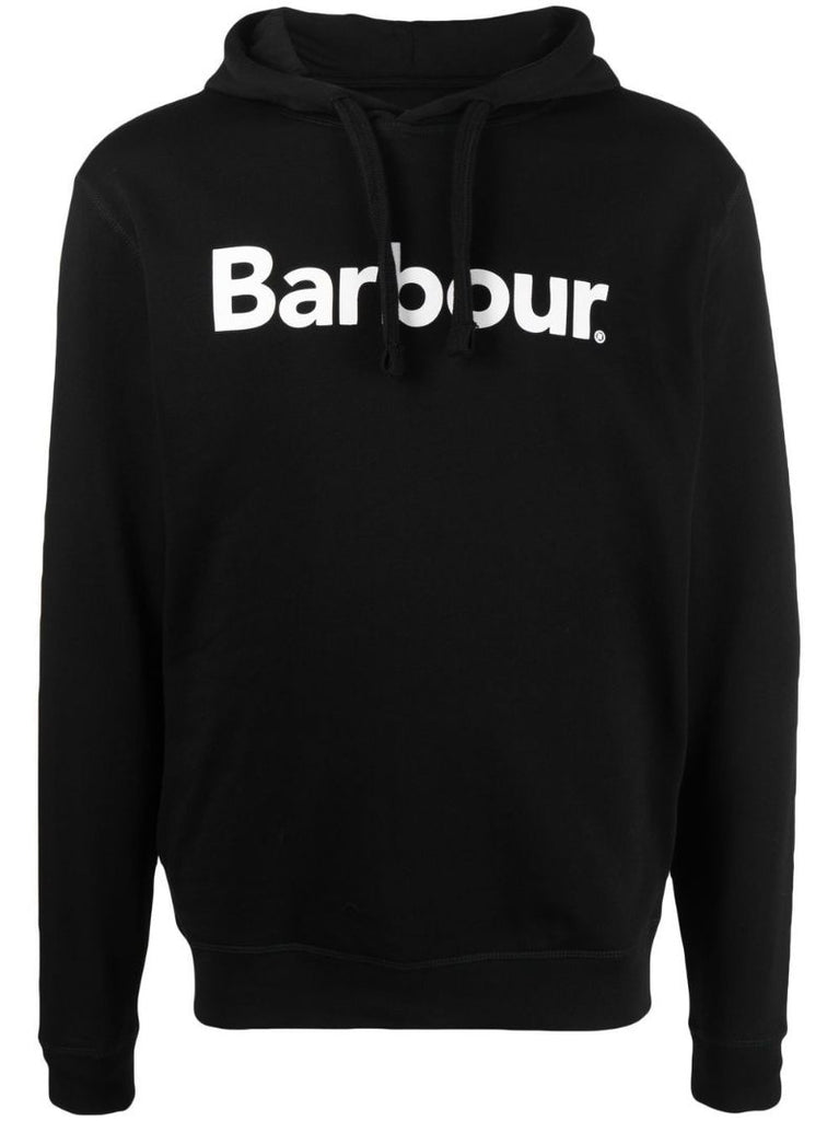 Black Logo Popover Hoodie