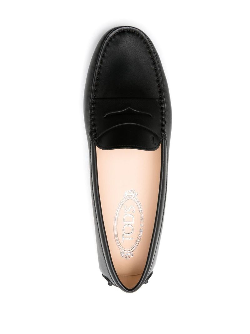 Black Gommino Leather Loafers
