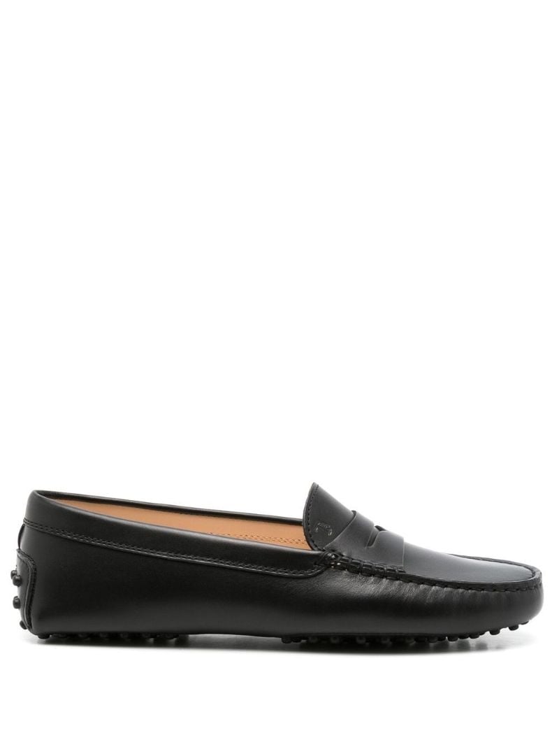 Black Gommino Leather Loafers