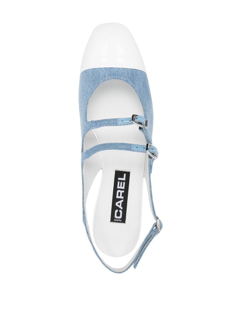 Blue and White Abricot Mary-jane Pumps