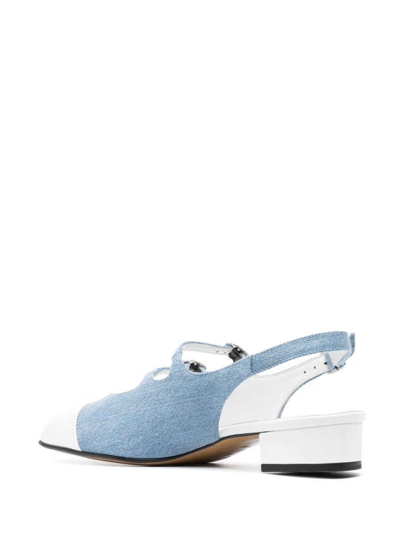 Blue and White Abricot Mary-jane Pumps