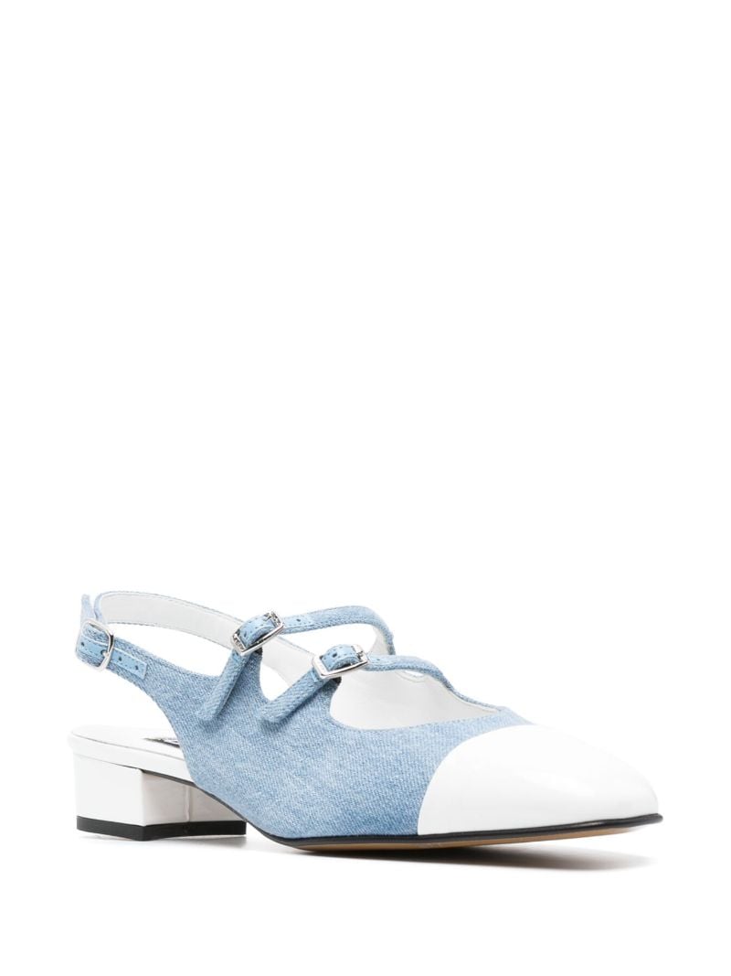 Blue and White Abricot Mary-jane Pumps