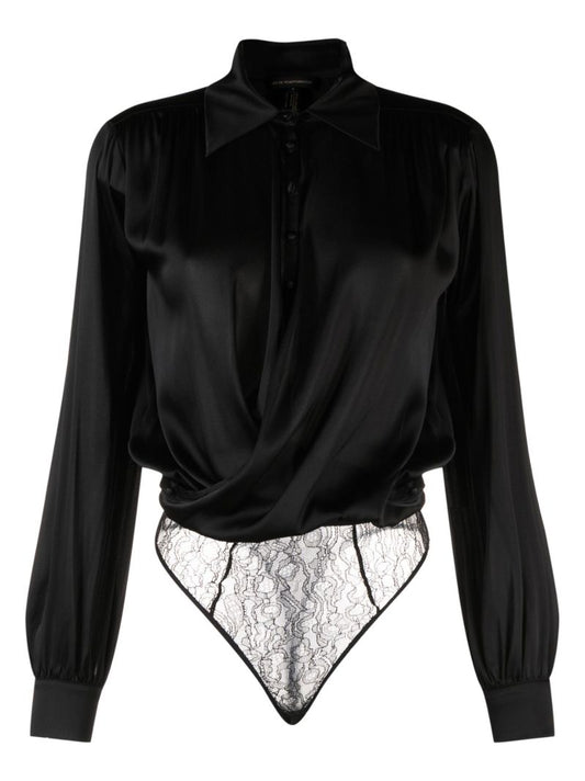 Black Crossover Bodysuit