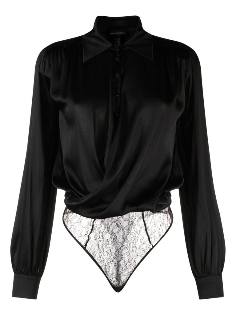 Black Crossover Bodysuit